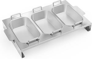 Ensemble de 3 casseroles en acier inoxydable <span class=keywords><strong>pour</strong></span> barbecue et <span class=keywords><strong>mini</strong></span> moules de cuisson avec poignée et étagère, ustensiles de cuisine antiadhésifs <span class=keywords><strong>pour</strong></span> le <span class=keywords><strong>four</strong></span> et le lave-vaisselle - Product Image 2