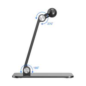 Desktop <b>Stand</b> Base With Magnetic Bracket For <b>Tablets</b> And Mobile Phones Aluminum Alloy 17mm Ball Joint Desk Mount - Product Image 5