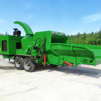 Broyeur de bois sur chenilles personnalisable pour moteur diesel, broyeur de feuilles de palmier, déchiqueteuse de bois à alimentation automatique, marque réputée