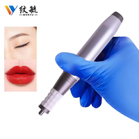 WENYU Stylo de tatouage électrique léger réglable en acier inoxydable argenté pour maquillage permanent