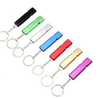 Sifflet de survie d'urgence en alliage d'aluminium à double fréquence, sifflet de sauvetage à double tube