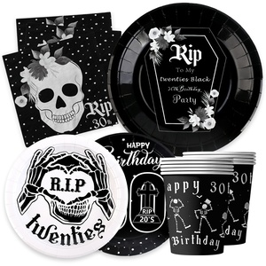 Ventas al por mayor Rip 20s Decoraciones de cumpleaños sucio 30th Birthday Party banner vajilla Death to My Twenties decoraciones de fiesta - Product Image 2