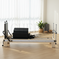 Reformer Pilates en érable avec barre de pieds coulissante pour équipement de fitness à domicile, système d'entraînement de la force du tronc