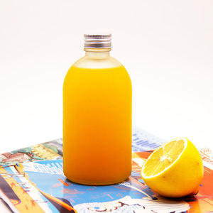 Botella de Vidrio Transparente <span class=keywords><strong>con</strong></span> Tapa para Jugo, Leche, Té, Bebidas, Botella de Vidrio <span class=keywords><strong>con</strong></span> Forma Personalizada, Logotipo Personalizado Disponible - Product Image 2