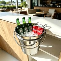 Seau à glace en acier inoxydable pour bar, support de rangement pour table