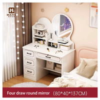Miroir éclairé Coiffeuse de maquillage avec tiroirs Design Ménage Chambre Cristal Logo personnalisé de luxe Meubles de chambre à coucher