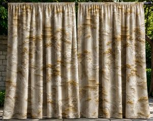 Premium Golden Temple Scenic <b>Curtain</b> Velvet Or Blackout Art Nouveau Window Each Panel Elegant Decorative Drapes <b>for</b> Living Room - Product Image 1