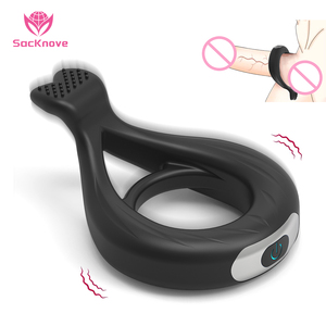 SacKnove Date Couple Mâle Queue De Poisson Silicone Pénis Anneau Vibrateur Stimulation Retard <span class=keywords><strong>Sexuel</strong></span> Vibrant Cock Ring Pour Homme Sex Toy - Product Image 1