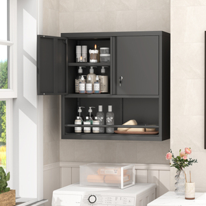 Ready Stock in USA Free Shipping Metal Adjustable 2 Doors Metal Storage Cabinet Kitchen Pantry Cabinet Support Dropshipping - Product Image 1