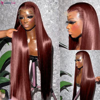 Perruque en Cheveux Humains Châtain Chocolat Sans Colle 13x6 HD Lace Front Pré-Épilée avec Baby Hair Marron Foncé, Perruques à Closure 5x5 pour Femmes