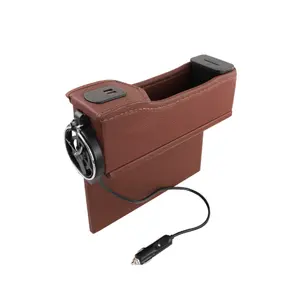 ABS And PU Leather With Cup Holder And USB Charger Car Coin Collector Catcher Car Seat