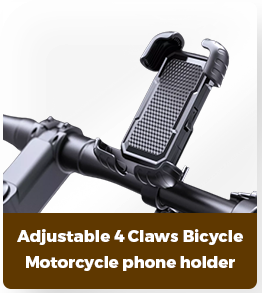 Verstelbare 360° draaibare 4-klauw flexibele schokbestendige telefoonhouder voor motorfiets/motor met stuurbevestiging - Product Image 6