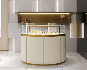 Vitrine ovale de présentation de bijoux LUX, comptoir sur mesure pour l'affichage de bijoux - Product Image 1