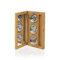 Palette vide 4 couleurs pour fard à paupières, étui compact en bois de bambou pour rouge à lèvres et surligneur, écologique et de luxe, personnalisable avec marque privée
