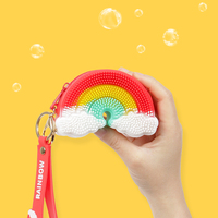 Dompet Koin Anak Motif Kartun Silikon Mini, Tempat Kartu, Gantungan Kunci Promosi, Warna Dapat Disesuaikan, Unisex