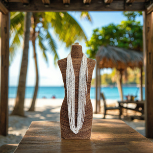 Vendita calda 59 \ "collana di conchiglie bianche <span class=keywords><strong>Nassa</strong></span> 12 fili stile Hawaii Lei catene alla moda per la laurea feste Luau di compleanno - Product Image 1