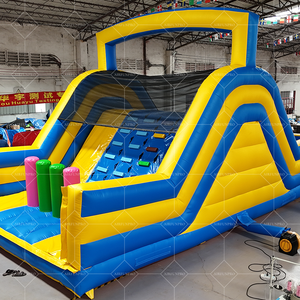 AirFunPro Colorful Two Players Challenge Lona de PVC personalizada Carrera de obstáculos inflable de doble canal ecológica para alquiler - Product Image 6