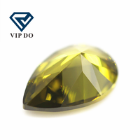 Pierres précieuses synthétiques en zircon cubique, taille de poire/péridot foncé, grade 5A, 2x3mm-10x14mm, en vrac, coupe à facettes, pierres CZ en forme de poire