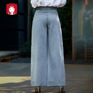<span class=keywords><strong>Jean</strong></span> ample vintage délavé pour <span class=keywords><strong>femme</strong></span>, taille haute, broderie pêche, denim bleu clair, motif floral, décontracté, simple, vente en gros 2025 - Product Image 3
