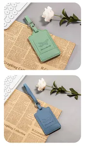 High Quality PU Leather Material Waterproof Durable Travel Bag Luggage Tag Hot Selling Wholesale Matching Luggage Tag