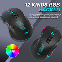JOMAA Mouse Gaming Berkabel RGB Backlit 8 Tombol Dapat Diprogram Makro 6400DPI Mouse Optik untuk Komputer Laptop