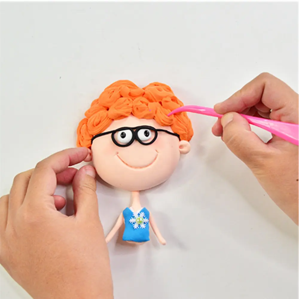 Wandmalerei ultraleichte Ton Material packung DIY handgemachte Platte Malerei Cartoon Charakter Porträt Farbe Ton Spielzeug