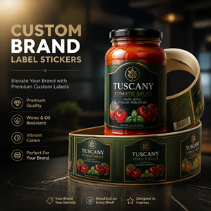 Etiquetas Personalizadas para Salsa de Tomate, Impresión Digital, Adhesivas, Resistentes al Agua, para Frascos y Botellas de Vidrio - Product Image 1