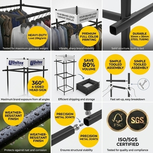 Présentoir métallique sur pied personnalisé pour vêtements, idéal pour t-shirts, robes, tapis – Étagères de présentation pour magasins de détail et supermarchés – OEM - Product Image 5