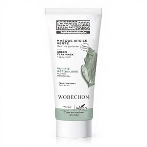 Masque en gel d'<span class=keywords><strong>argile</strong></span> <span class=keywords><strong>verte</strong></span> bio vegan à l'huile de menthe poivrée, contrôle du sébum, nettoyage en profondeur, minimisation des pores, hydratant pour peaux grasses sujettes à l'acné - Product Image 1