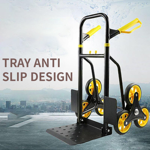 Chariot à main monte-escaliers 300 kg avec accoudoir de sécurité extensible, robuste, non électrique, 6 roues, pliable, outils industriels OEM - Product Image 1