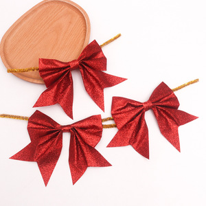 Décoration de Noël avec nœud pailleté, nœud suspendu pour couronne de Noël, décoration d'ambiance pour emballage cadeau - Product Image 3