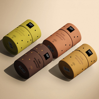 Boîte d'emballage cylindrique en matériaux recyclés avec logo personnalisé, en papier d'art, pour aliments