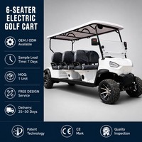 Voiturette de golf électrique tout-terrain 6 places pour villas et communautés, avec batterie et suspension MacPherson