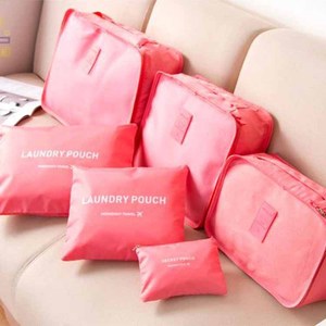Korean style travel organizer 6-piece set, waterproof <b>clothes</b> organizer, travel <b>storage</b> bag, six-piece <b>storage</b> set. - Product Image 2