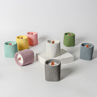 Pot en ciment béton texturé nordique couleur personnalisée pour bougies parfumées vides – Récipient à cire, coupelle, pot
