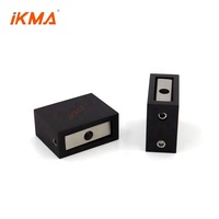 Accessoires de porte coulissante en verre sans cadre pour salle de bain en acier inoxydable 304 noir mat fabriqués par IKMA