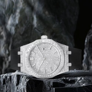 Reloj con certificado de diamantes, movimiento automático, hecho a mano, completamente cubierto de diamantes, estilo hip hop, relojes de cuarzo VVS con moissanita para hombre - Product Image 3