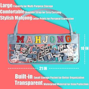 Nueva Bolsa de Cosméticos de Lujo con Bordado Mahjong, Transparente, Impermeable, Portátil, de PVC, con Cierre, Gran Capacidad, para Regalo - Product Image 4