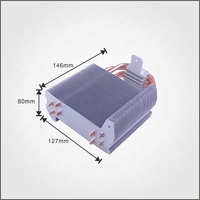 Refroidisseur de processeur personnalisé, dissipateur thermique, caloduc en aluminium, ailettes en cuivre, prise en charge ARGB, ventilateurs de boîtier d'ordinateur 90X90X25MM 1600 RPM 23dBA