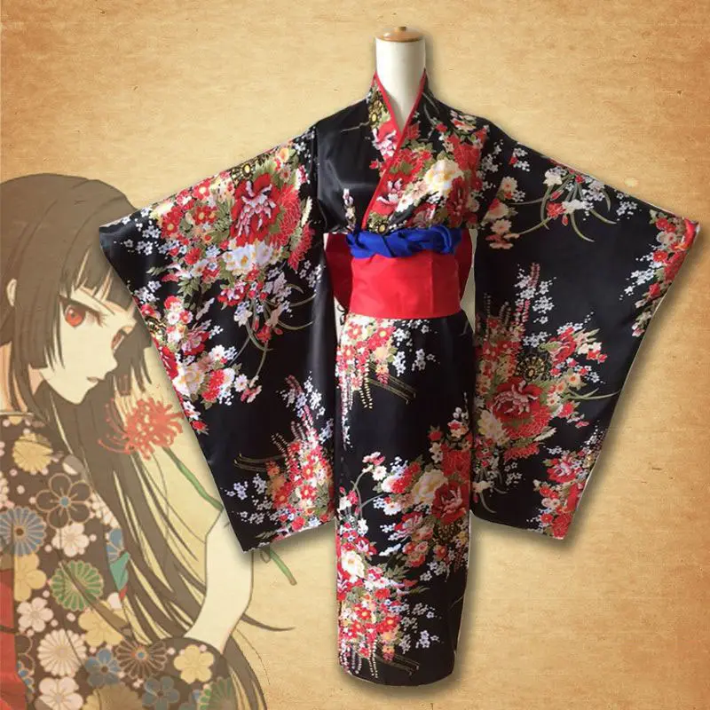 2024 prodotti caldi Halloween Cos Jigoku Shoujo Outfit Hell Maid Girl Costume Yukata Kimono Cosplay giapponese donna