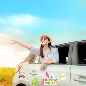 2025 Easter Fridge Magnets Creative Cartoon Square Includes Carrots Easter Eggs for Garage Door <b>Locker</b> Decorations Made Rubber - Product Image 1