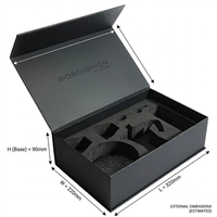 Boîte magnétique noire mate personnalisable avec logo, conteneur rigide premium avec insert en mousse EVA découpée pour emballage de luxe en gros