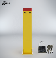 KAVASS Prix d'usine Serrure de stationnement rectangulaire pliable pour véhicule Barrière de stationnement Bollards-Cadenas avec base carrée