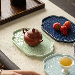 Assiette à fruits en céramique de forme irrégulière, en porcelaine, de luxe, rétro, pour le thé, la pâtisserie, pour les fêtes - Product Image 3