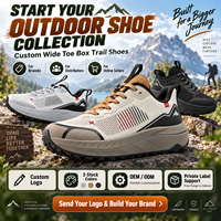 Chaussures de trail pour hommes à bout large, à lacets rapides, pour la randonnée en extérieur, personnalisables (Logo, OEM, ODM)