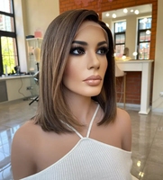 Perruques de cheveux humains européens de luxe, coupe au carré, Balayage, 5x5, fermeture en dentelle transparente