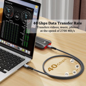 Câble ULT-unite 1m certifié USB-IF USB4 40 Gbps 240W Type C 5A Charge rapide Boîtier en alliage d'aluminium Contacts plaqués or Données - Product Image 3