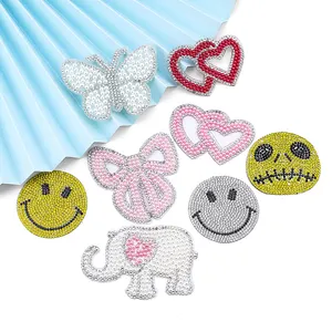 Pearl Rhinestone Star Patches Sew on Stickers Applique 3D Handmade Beaded Diy for T-shirt Appliques Clothes Stickers Clothing