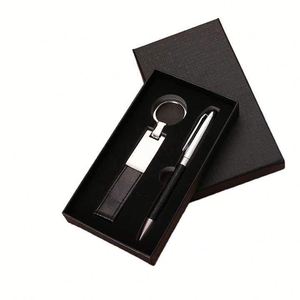 Wholesale Promotion Custom Logo Metal Keychain + Pen Business Two-Piece Gift Set for Corporate Annual Meetings - Product Image 1