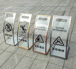 Señal indicadora de pie curvada de acero inoxidable - Product Image 6